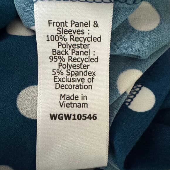 41 Hawthorn London Mixed Media Blouse Teal White Polka Dot Women’s M NWT - Picture 7 of 7